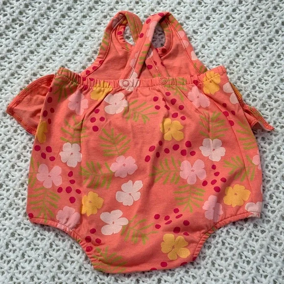 Okie Dokie Baby Girls Sleeveless Gingham Romper in coral dream size 6M. - Picture 4 of 6